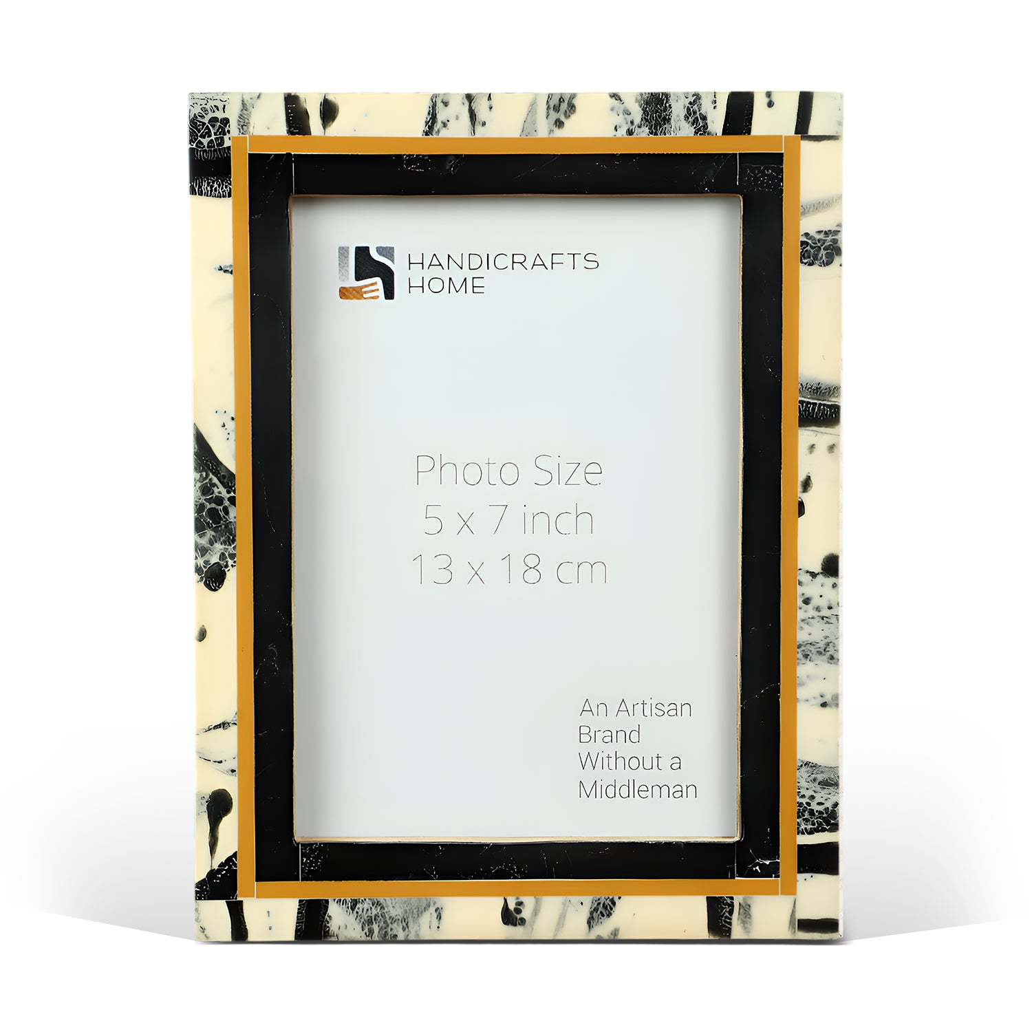 Picture Frames Abstract Ink Art Collection Resin Inlay - Black, 4x6 & 5x7