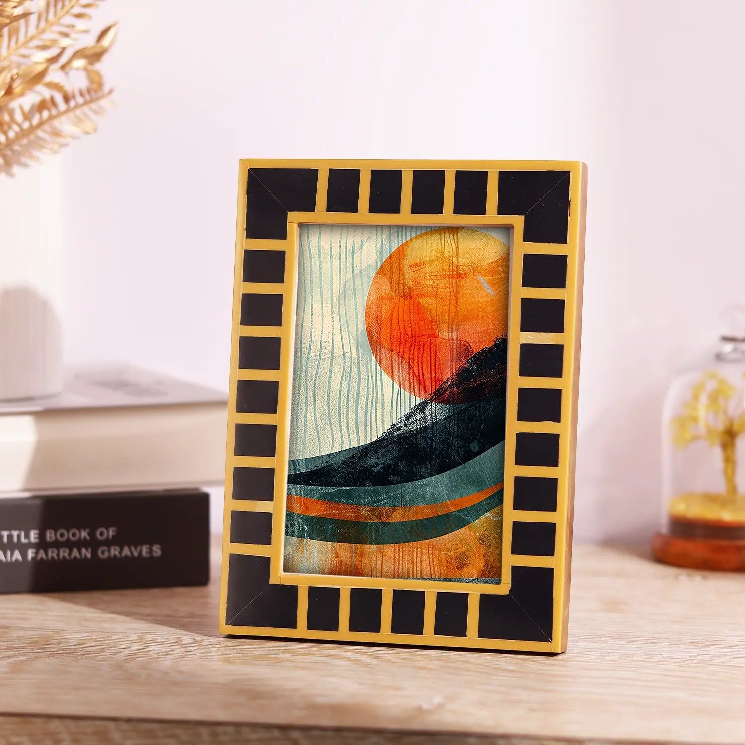 Black Square Resin Inlay Picture Frame 4x6 & 5x7