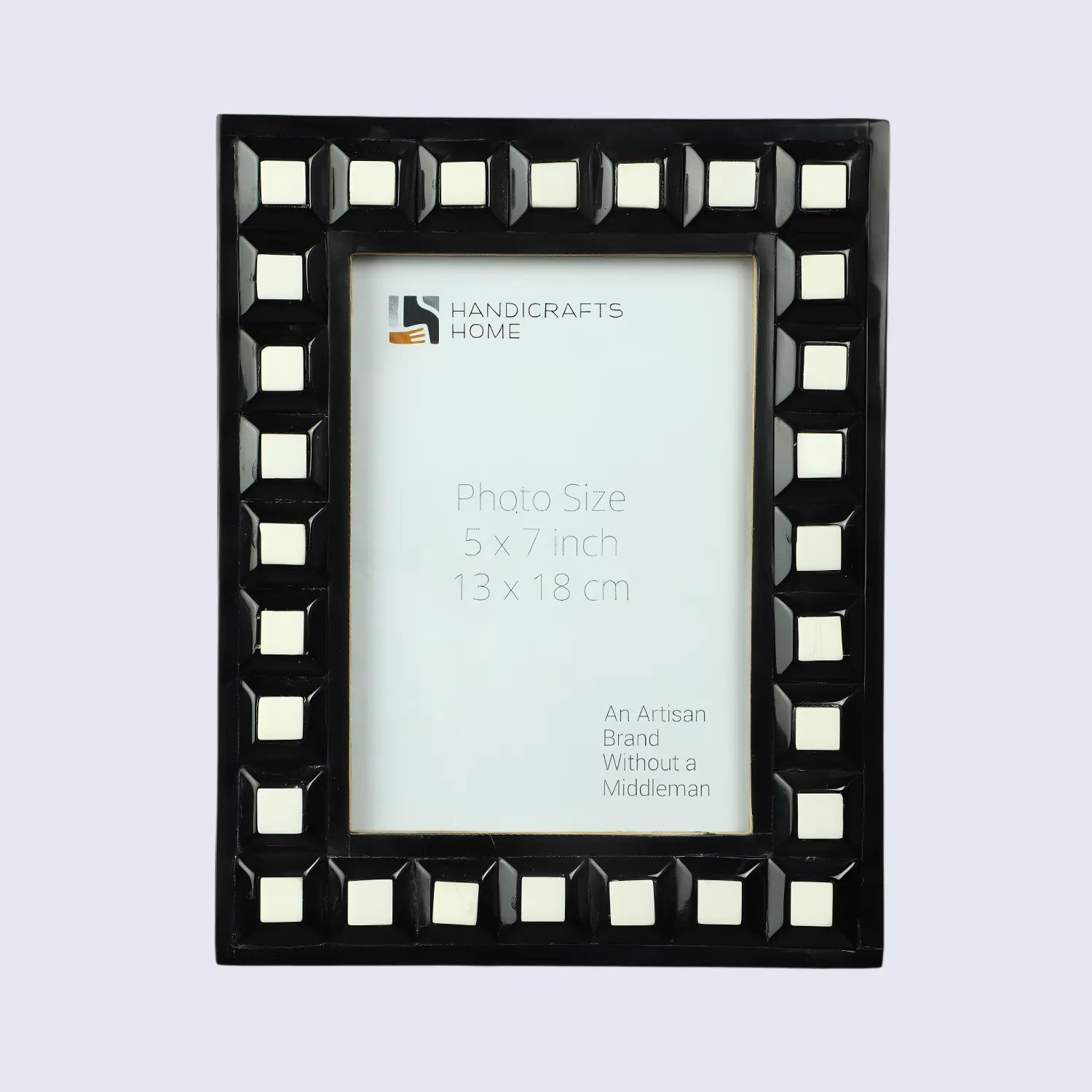 Black & White Square Resin Inlay Photo Frame - 5x7