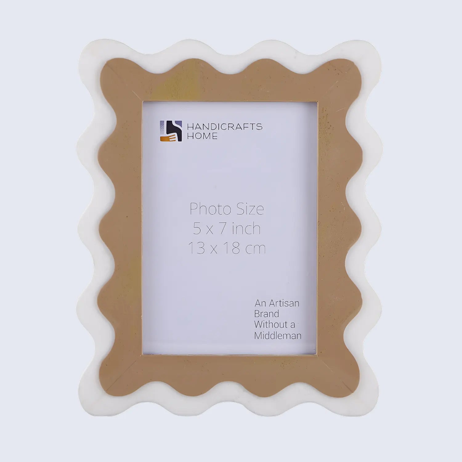 Wave Scallop Picture Frame Brown & White - 4x6 & 5x7