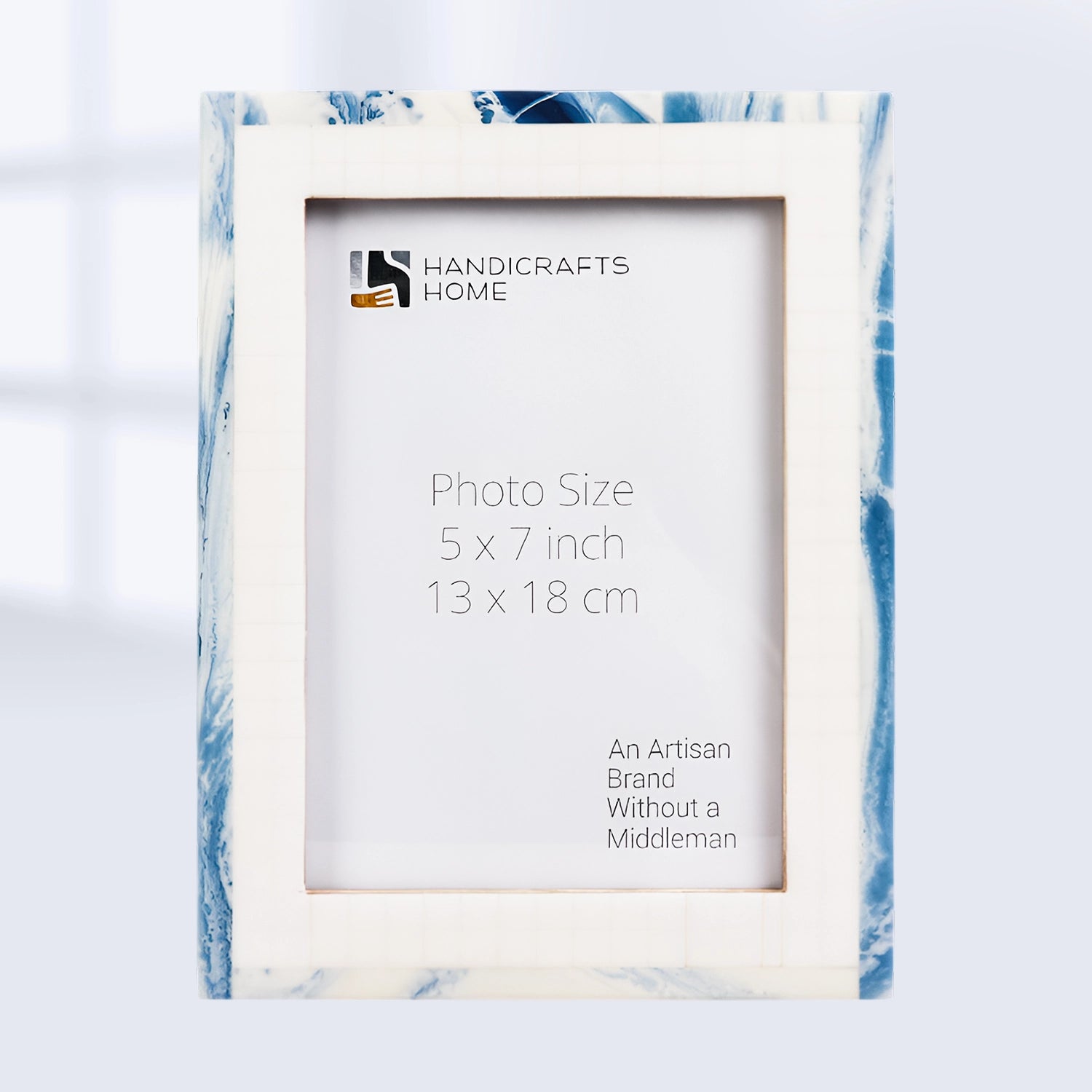 Picture Frame Cosmo Collection Resin Inlay - White & Blue, 4x6, 5x7