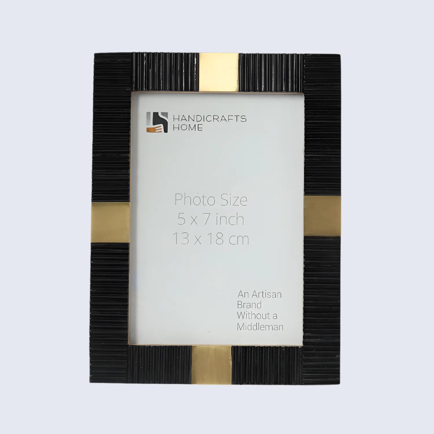 Resin Inlay Deco Black & Gold Picture Frame For Desk & Wall-3 Sizes