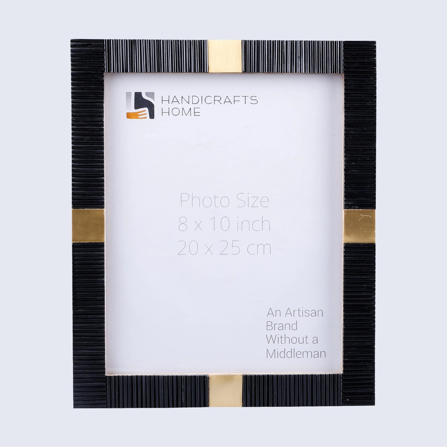 Resin Inlay Deco Black & Gold Picture Frame For Desk & Wall-3 Sizes