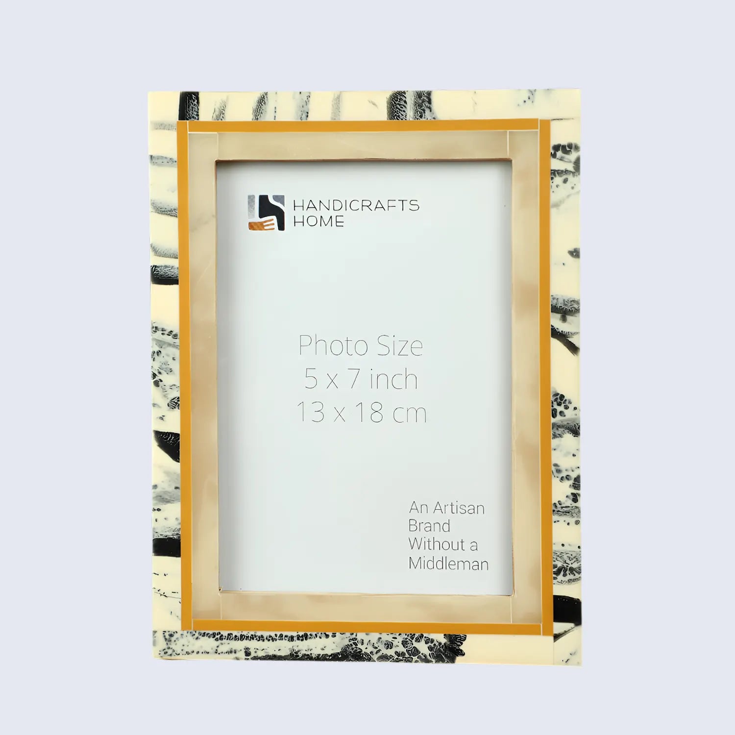 Ivory Abstract Ink Resin Inlay Picture Frame in 4x6 & 5x7