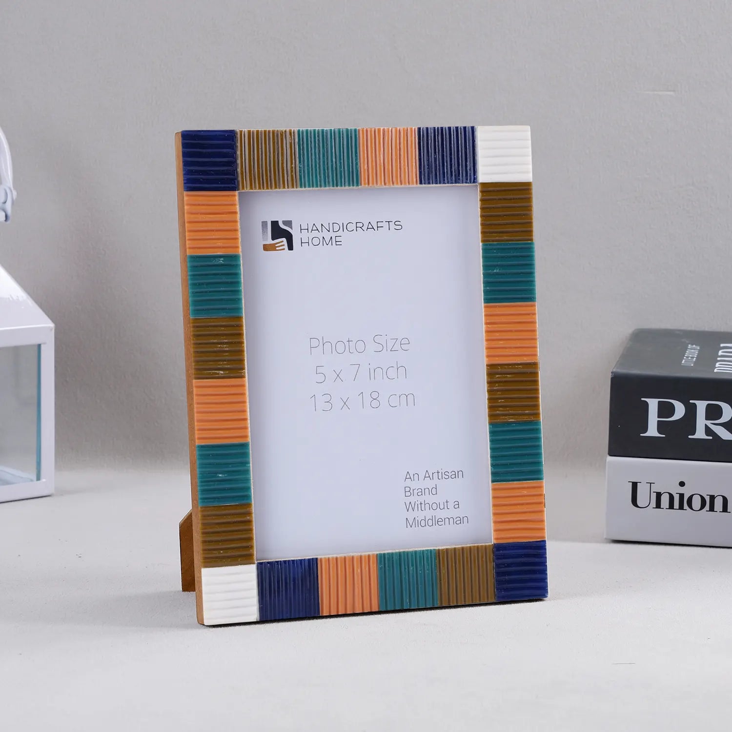 Ribbed Tile Multicolor Resin Inlay Photo Frame – in 4x6” & 5x7”