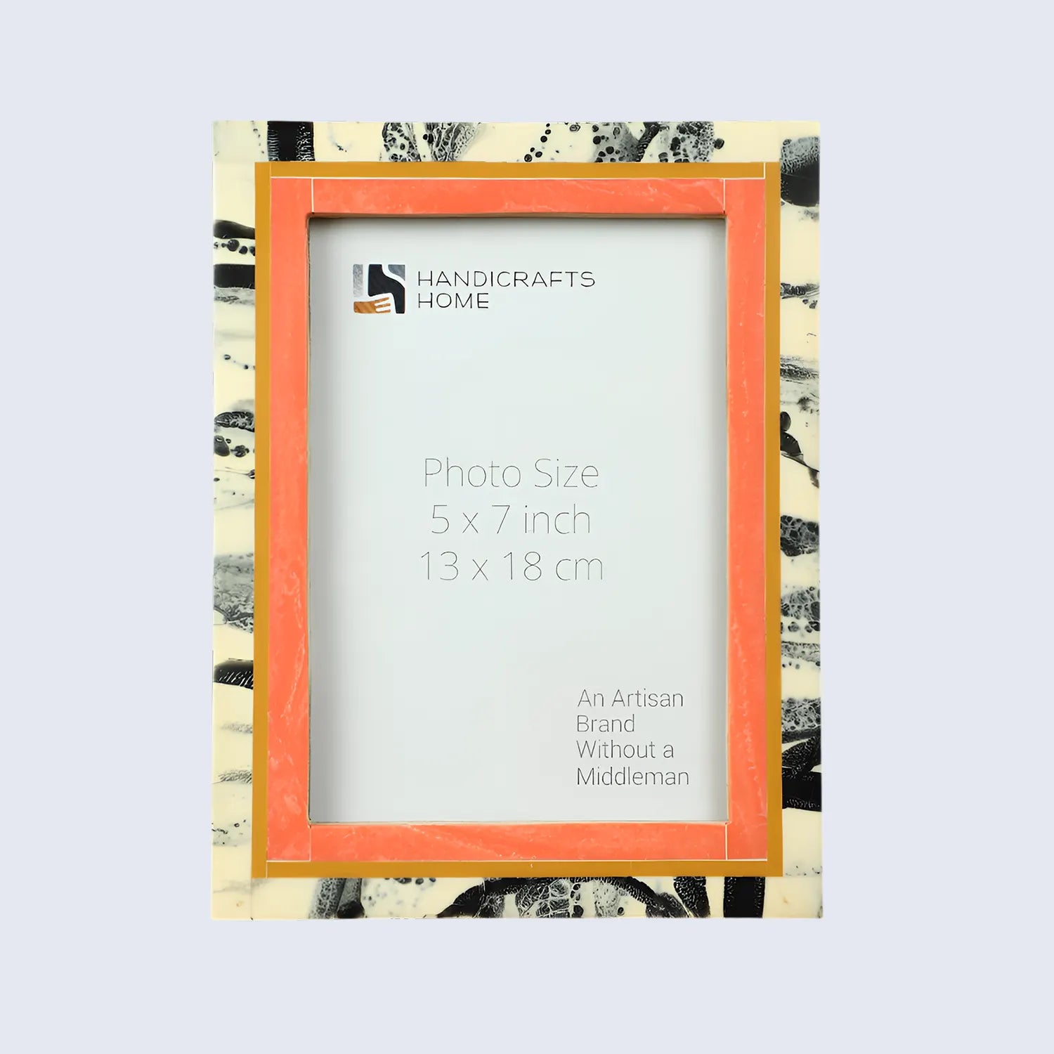 Peach Abstract Ink Resin Inlay Picture Frame in 4x6 & 5x7