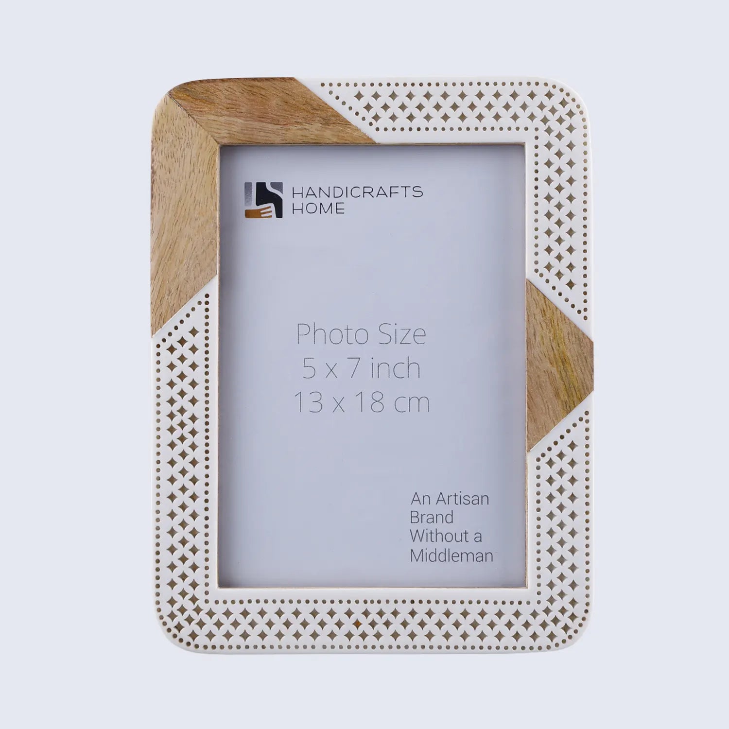 Resin and Wood Inlay Picture frame for Holiday Decor & Gifting - Beige , 4x6, 5x7