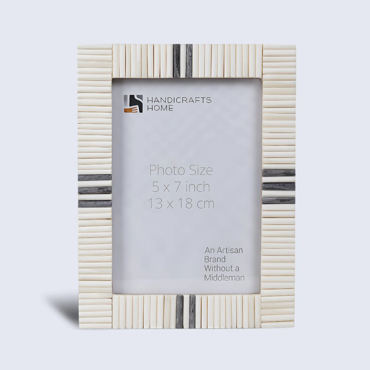 Grey & White Bone Inlay Picture Frame - 4x6 & 5x7