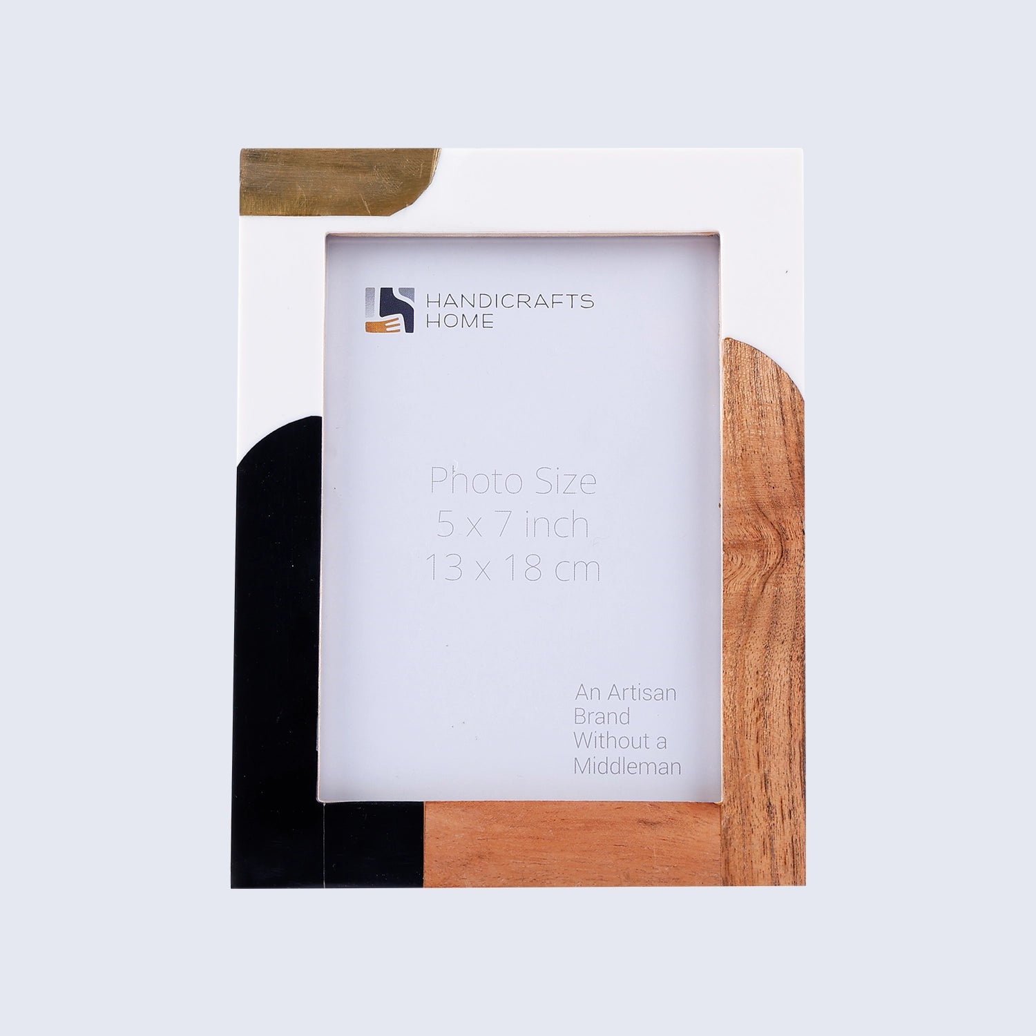 Abstract Block Picture Photo Frame-Wood & Resin Inlay in 4x6, 5x7