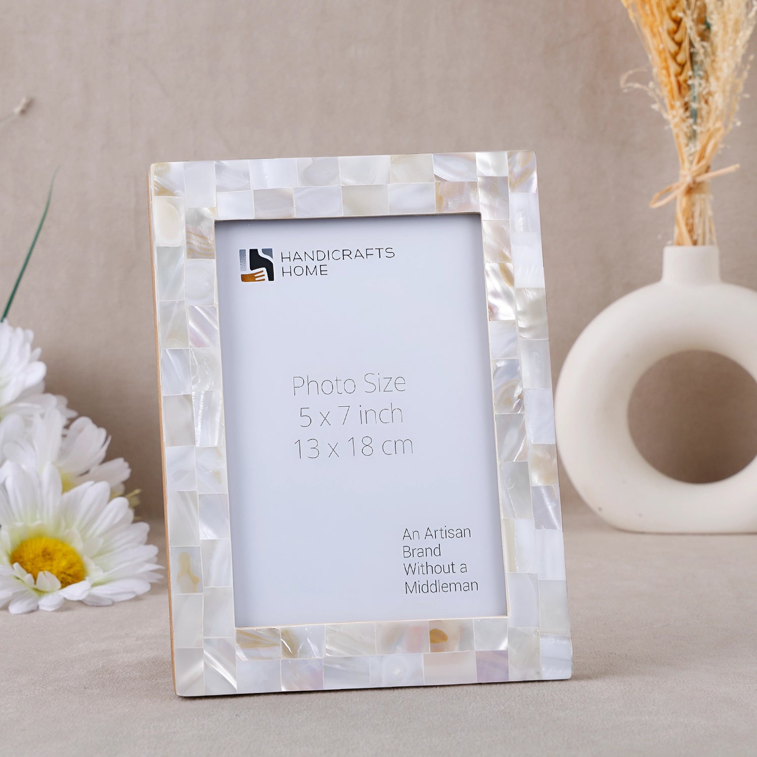 Classic Mother of Pearl Picture Frames - White, 4x6 & 5x7 Sizes