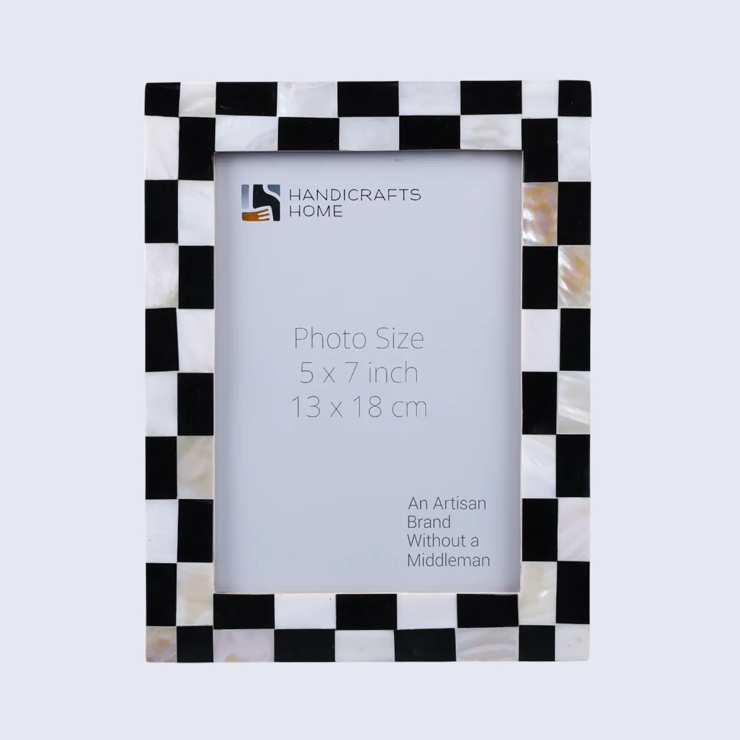Checkerboard Photo Frame - White & Black, 4x6 & 5x7 Sizes