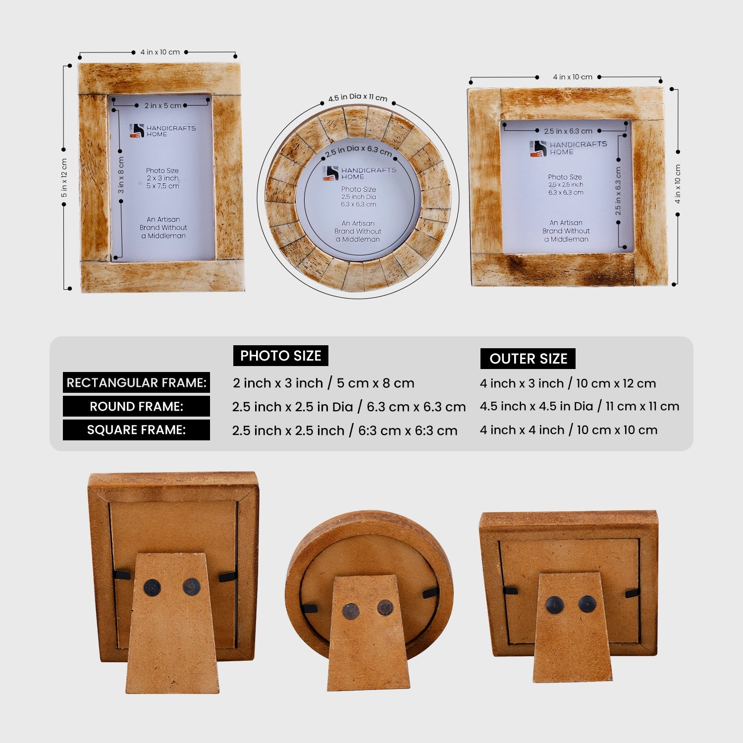 Baby Picture Frames Bone Inlay Collection in Antique, Set of 3