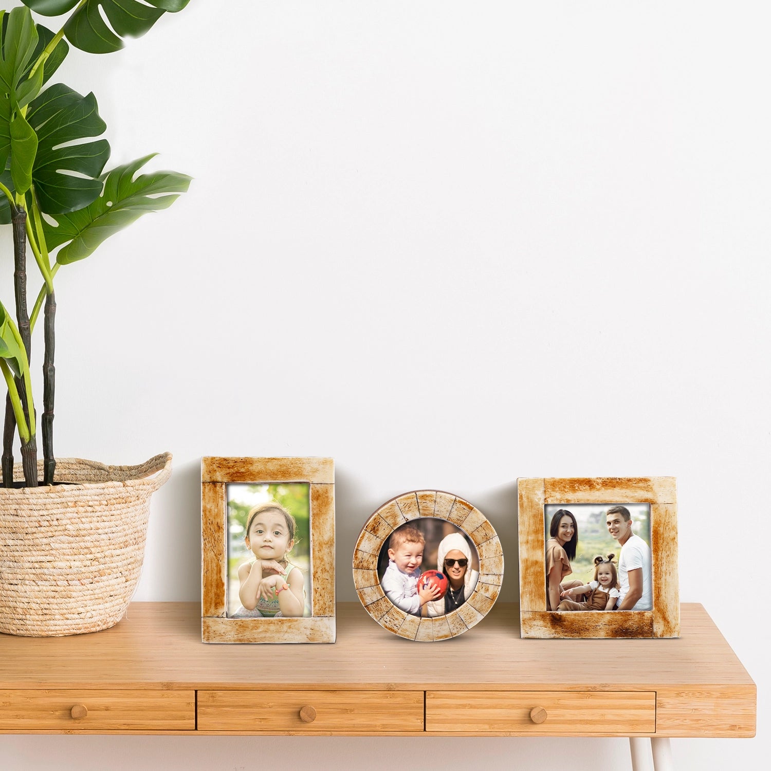 Baby Picture Frames Bone Inlay Collection in Antique, Set of 3
