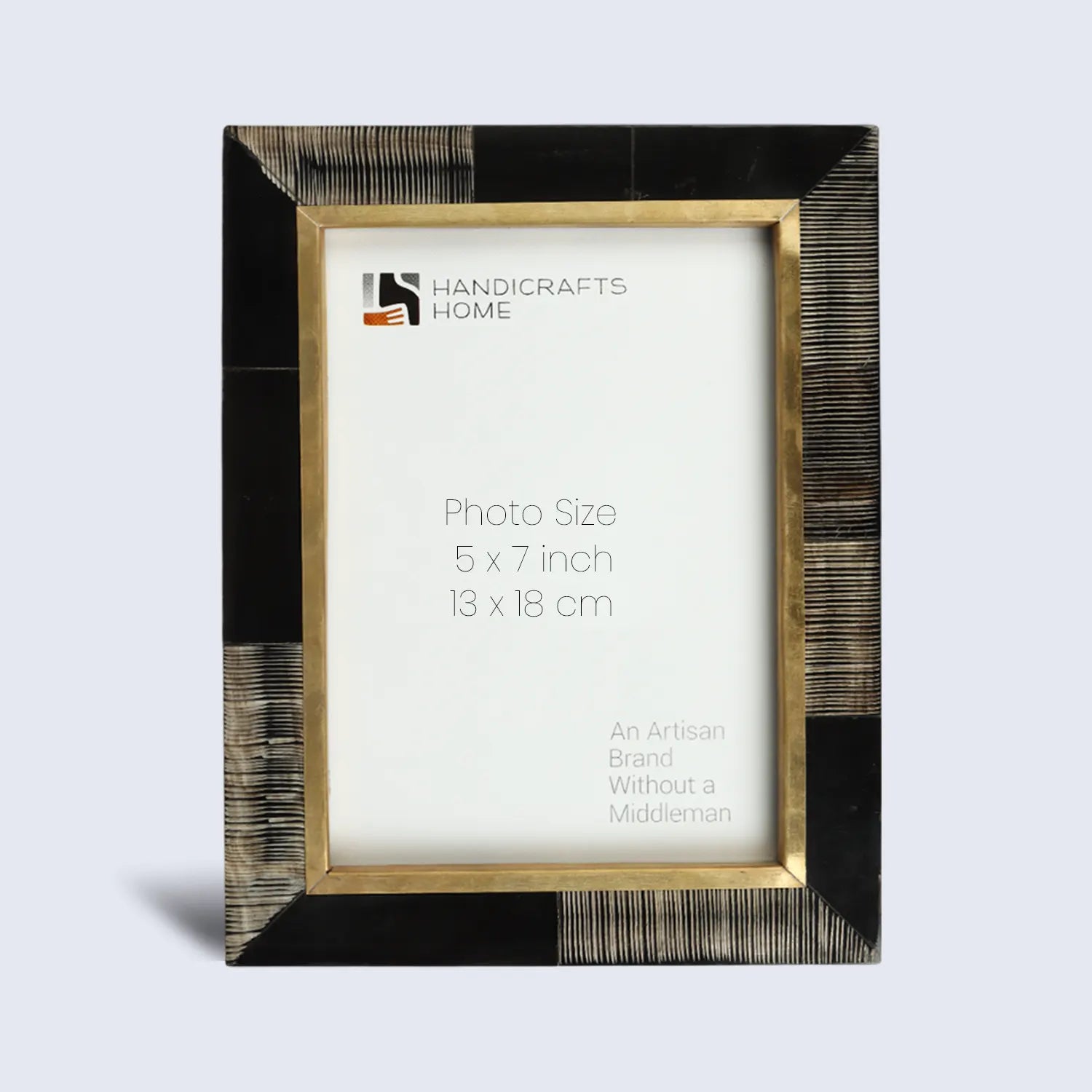 Horn Inlay Shagrin Picture Photo Frames Brown, 4x6 5x7