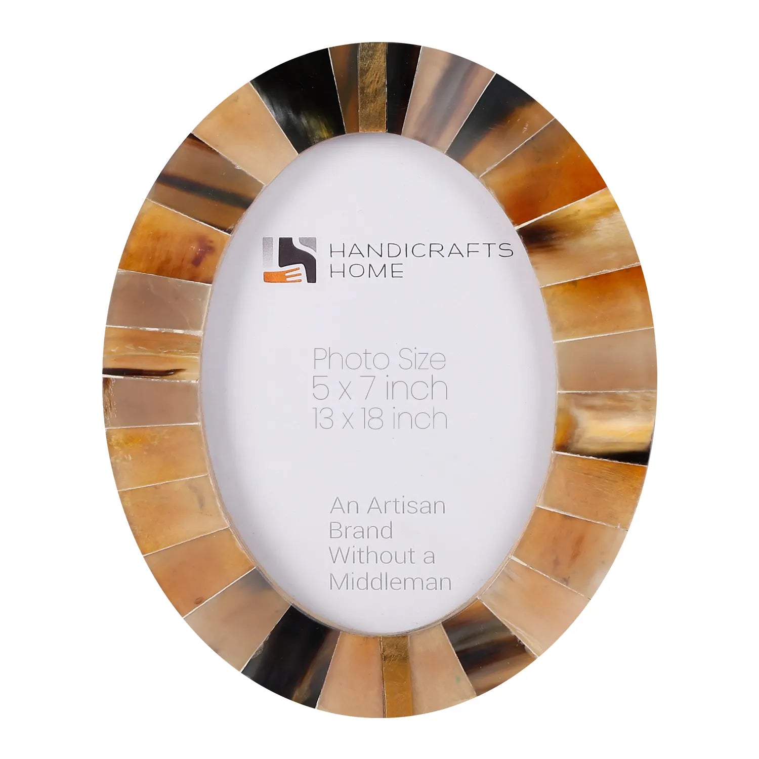 Horn Inlay Picture Frames | Oval Sunburst Photo Frame