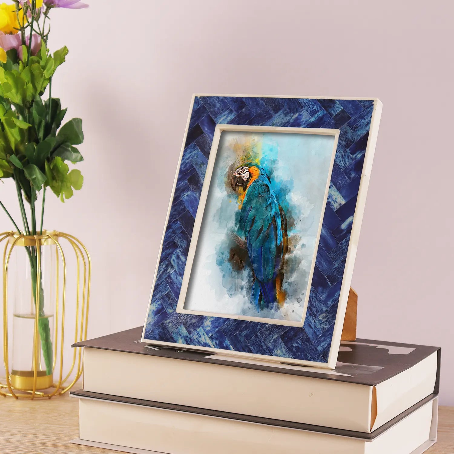 Blue Bone Inlay Chevron Picture Frame in 4x6 & 5x7