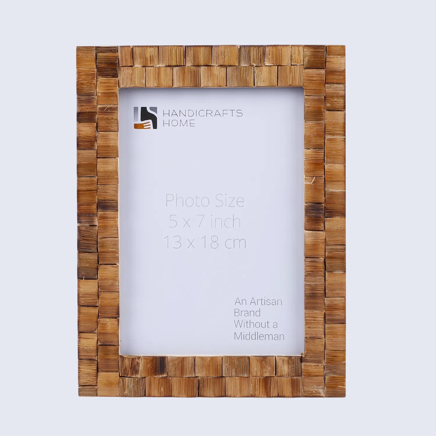 Picture Frame Bamboo Tile Wood Handmade 5x7 - Brown