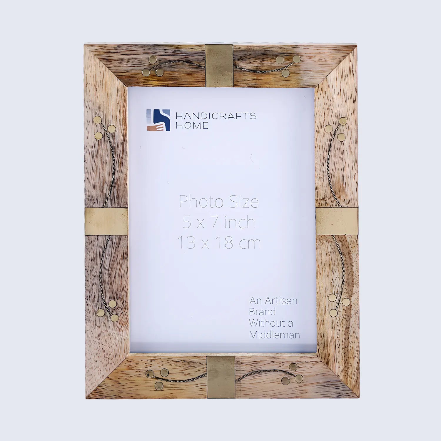 Midline Brass Pattern Picture Frame – Handmade Wood & Brass Inlay (4x6 & 5x7)