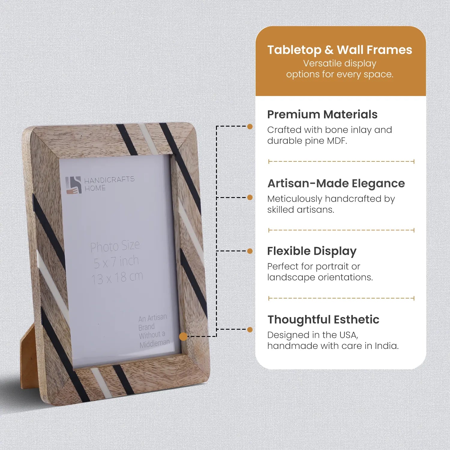 Wood & Resin Inlay Picture Frame – Urban Grain Pattern Pattern (4x6 & 5x7)
