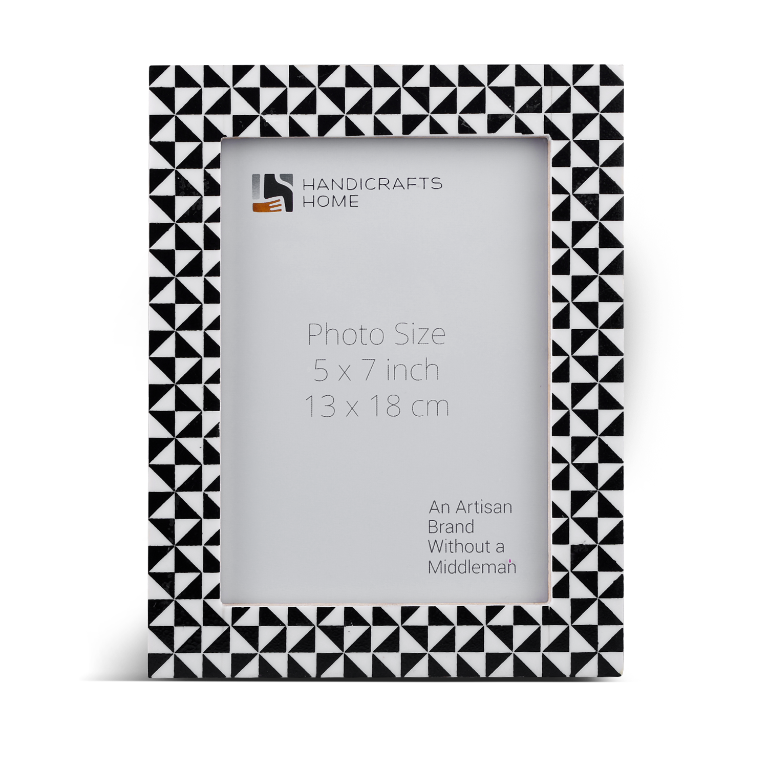 Black White Resin Inlay Prism Picture Frame 4x6 5x7 Decor