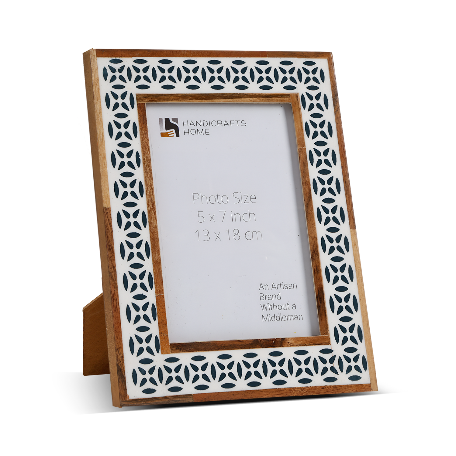 Picture Frames Geo Floral Collection Wood & Resin Inlay, 4x6, 5x7