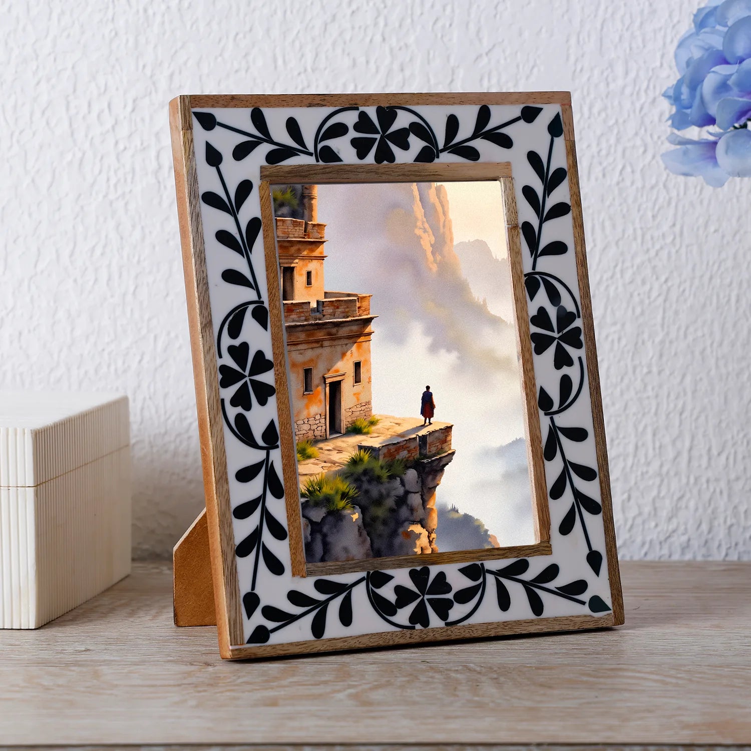 Picture Photo Frame Alhambra Collection Resin Inlay & Wood, 4x6, 5x7