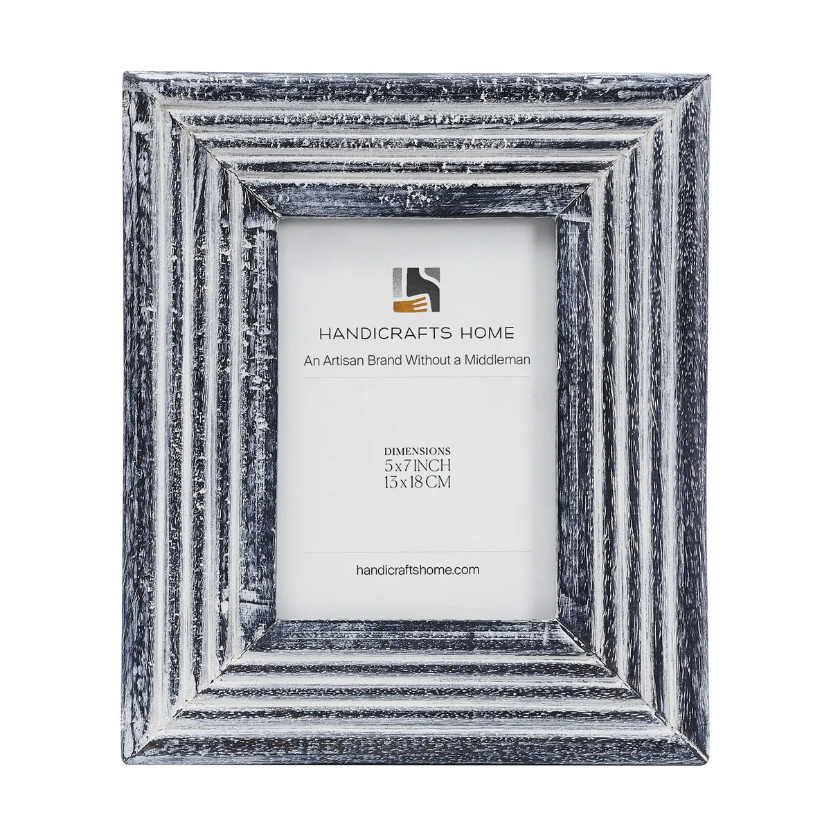 Handmade Carved Wood Picture Frames - Drift Noir Photo Frame 4x6 5x7, for tabletop or wall display