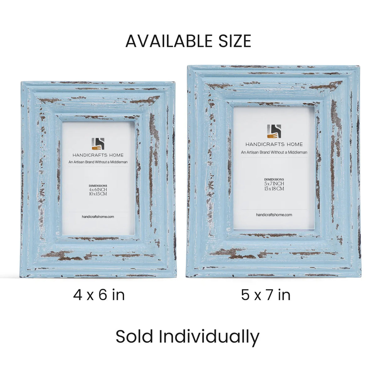 Handmade Carved Wood Picture Frames - Ocean Drift Photo Frame 4x6 5x7, for tabletop or wall display