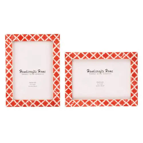 Picture Frames Casablanca Pimienta Pattern Resin Inlay Collection in 3 Sizes, Pack of 2