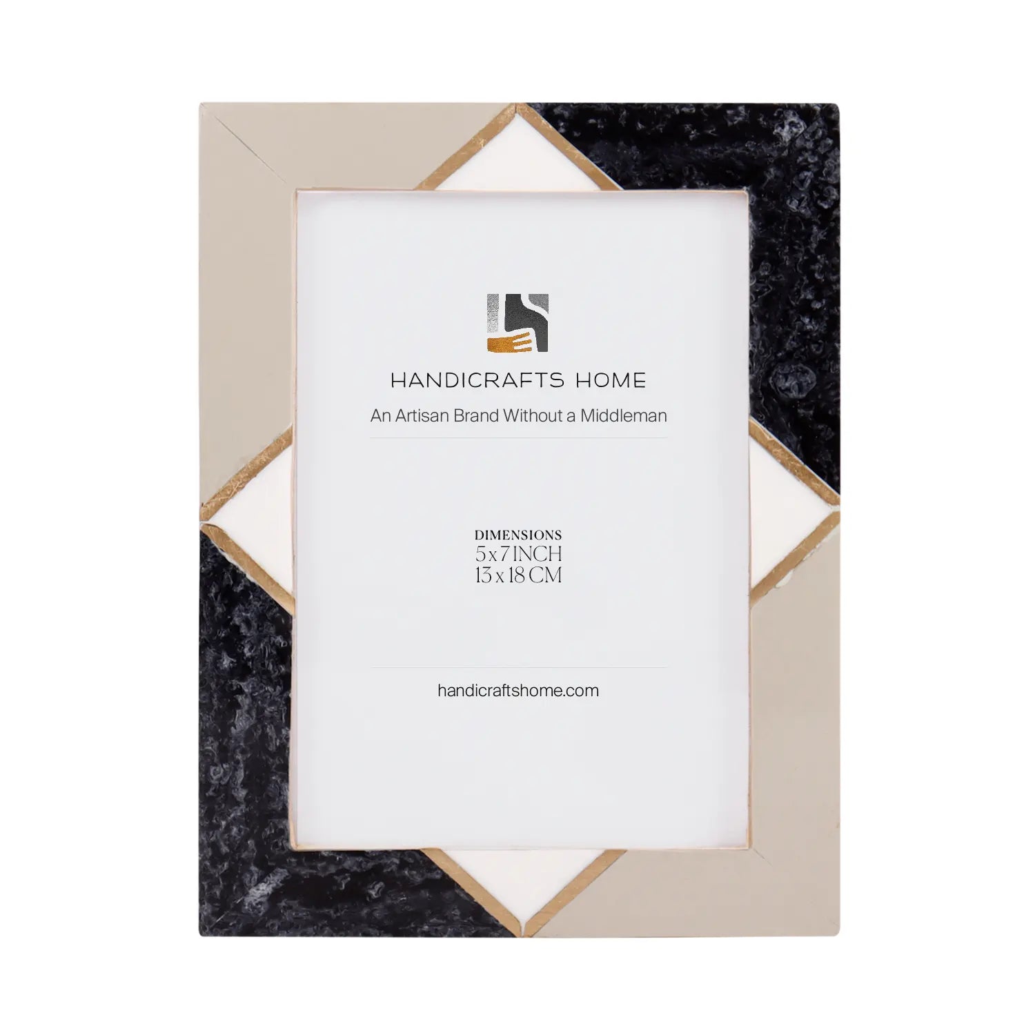 Picture Frame Menton Grey Pattern Collection Brass & Resin Inlay Grey – 3 Sizes (Pack of 2)