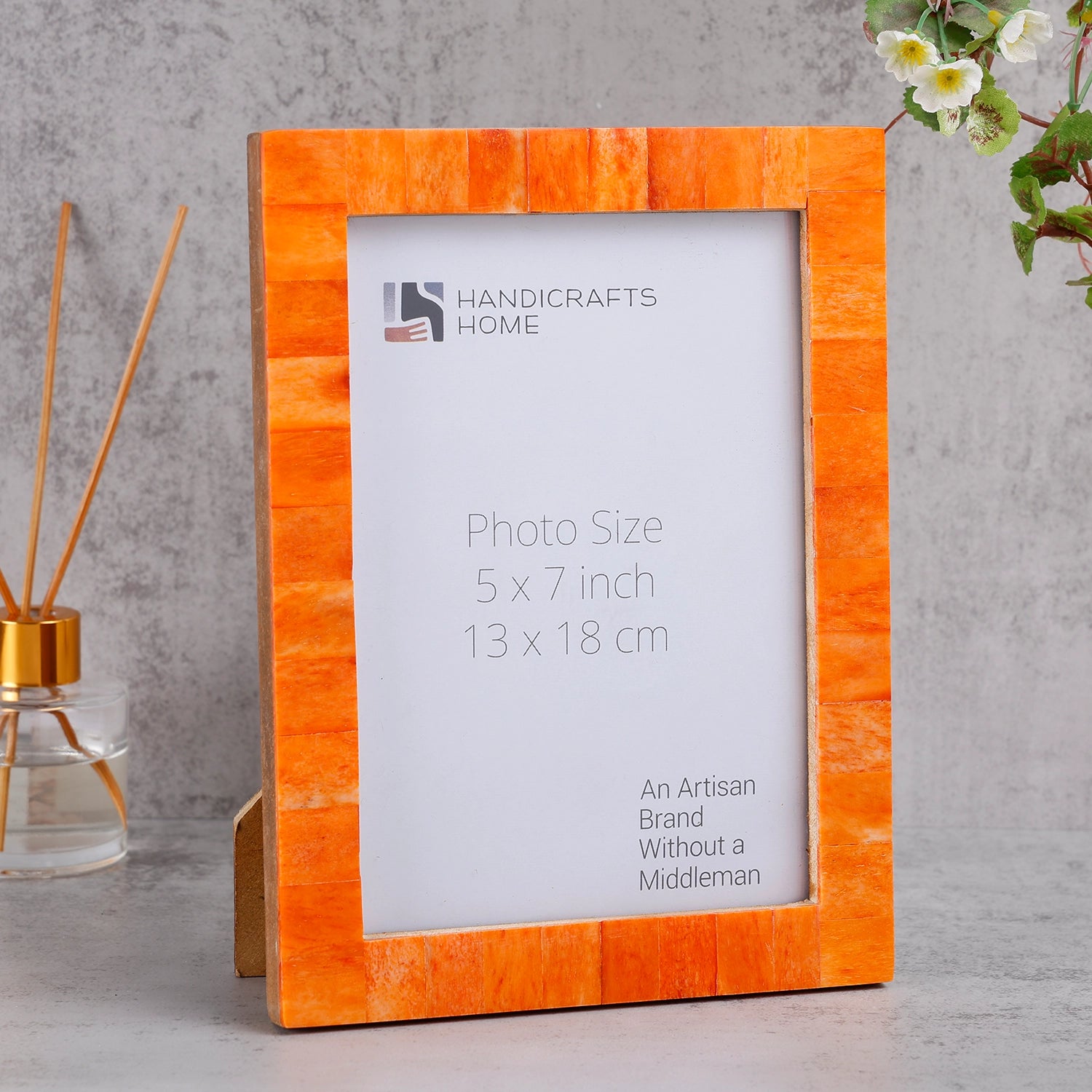 Picture Frames Classic Pattern Bone Inlay Collection in 27 Sizes, Orange