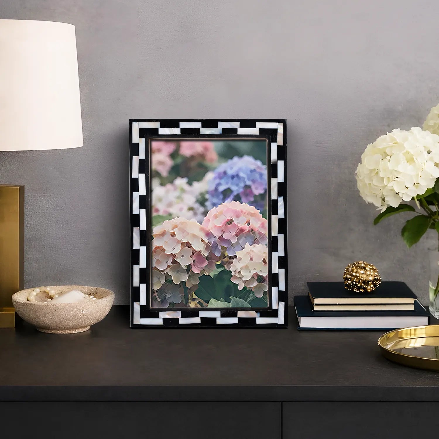 Picture Frames Pearlescent Tiptoe Collection Mother of Pearl & Resin Inlay, 3 Sizes