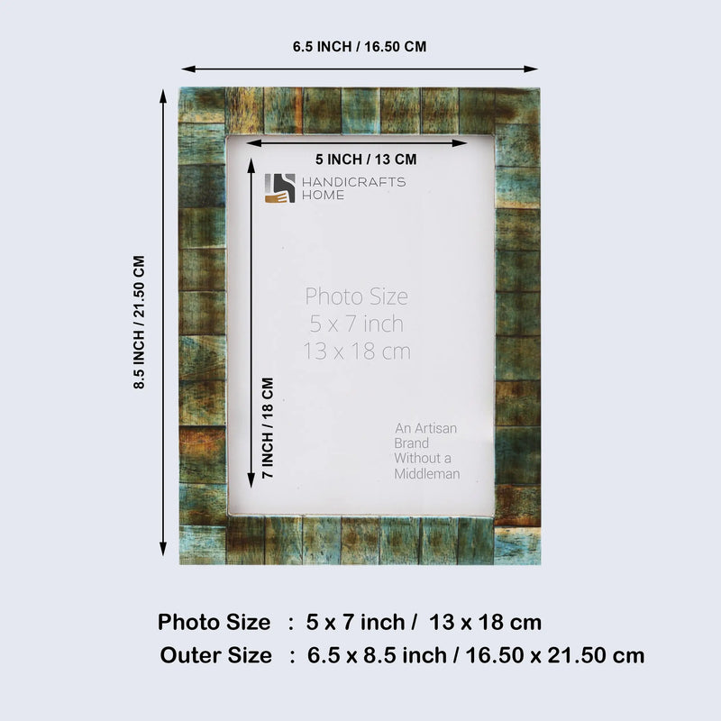 Size Chart for 5x7 Picture Frames Combo Pack of 3- Greenery Collection