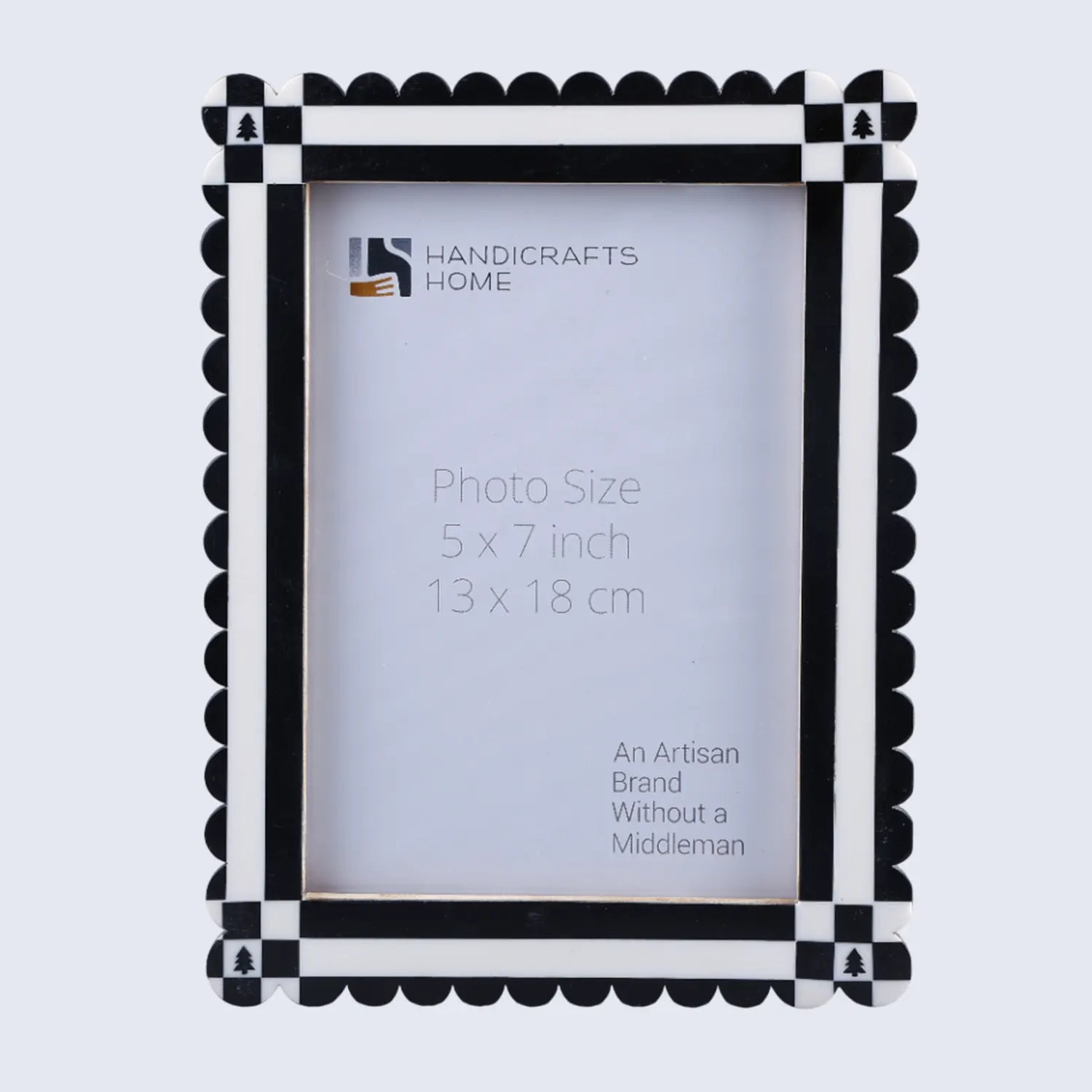 Chalet Collection Resin Inlay Picture frame for Holiday Decor & Gifting - Black , 4x6 and 5x7