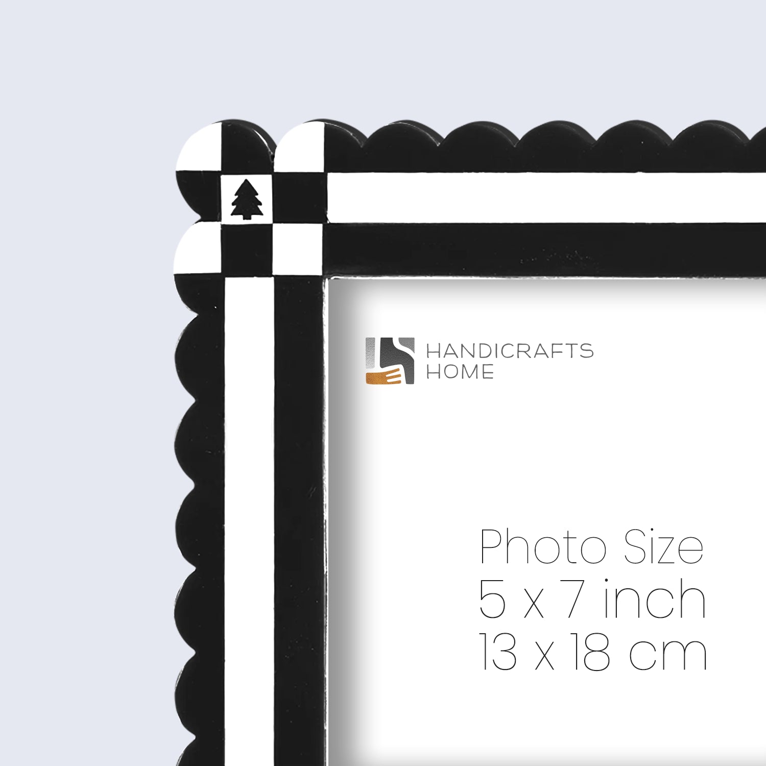 Chalet Collection Resin Inlay Picture frame for Holiday Decor & Gifting - Black , 4x6 and 5x7