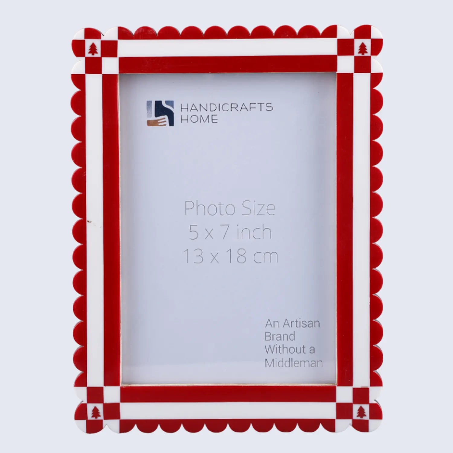 Chalet Collection Resin Inlay Picture frame for Holiday Decor & Gifting - Red , 4x6 and 5x7