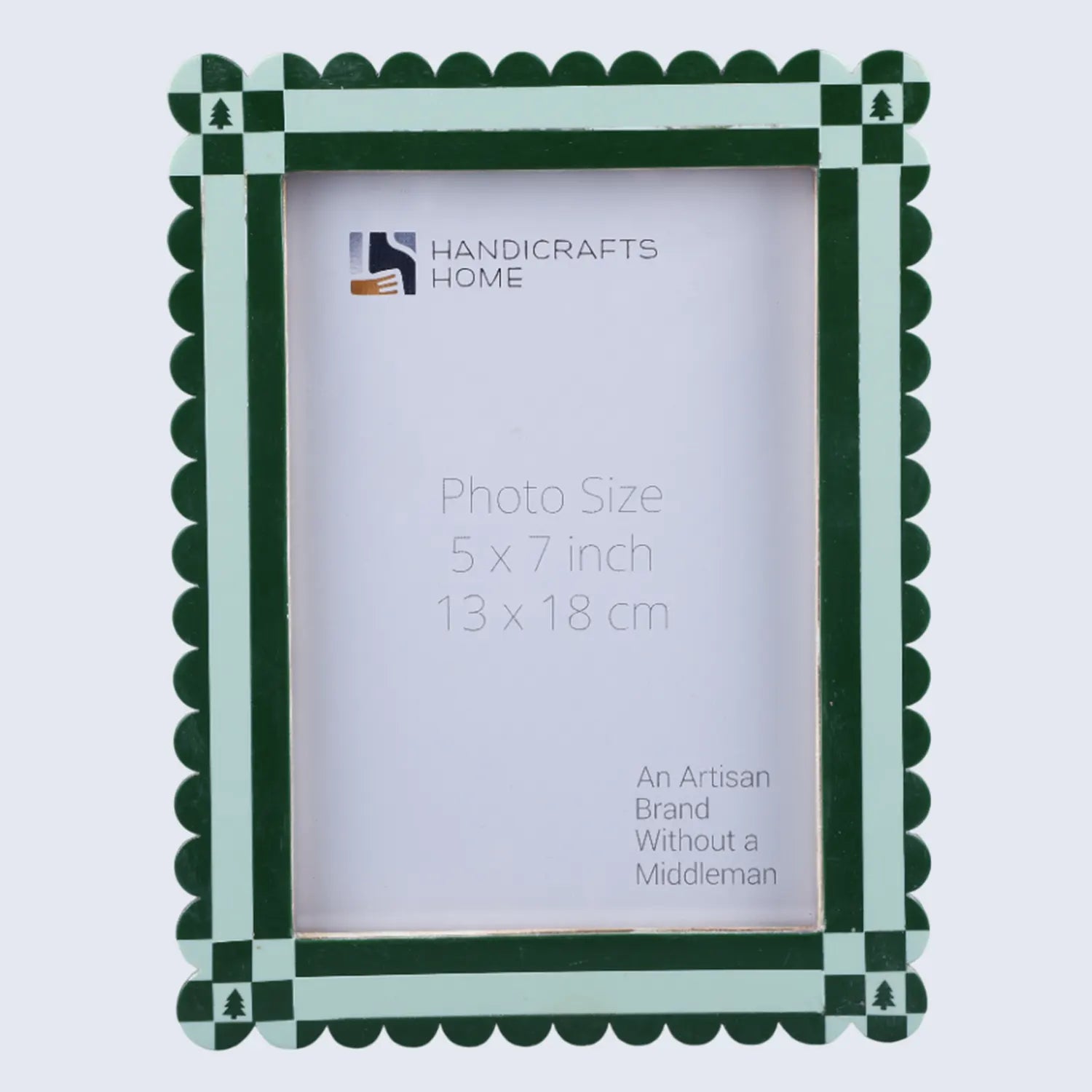 Chalet Collection Resin Inlay Picture frame for Holiday Decor & Gifting - Green , 4x6 and 5x7