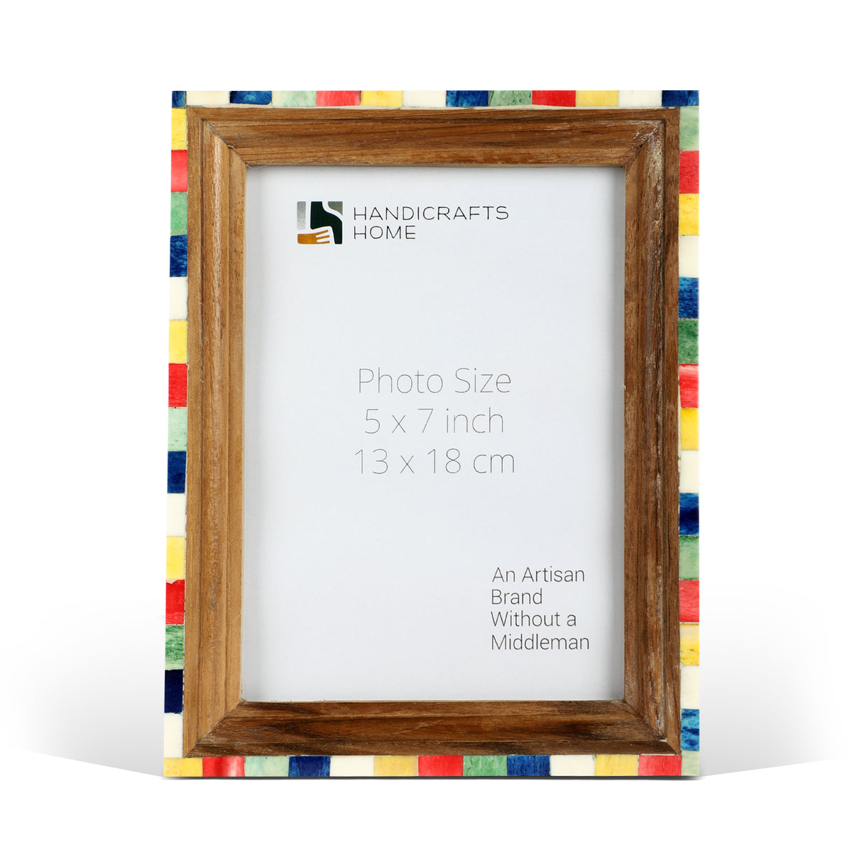 Handmade Picture Frame Fairground Circus Collection wood , bone inlay Multi-Color – 4x6 & 5x7"