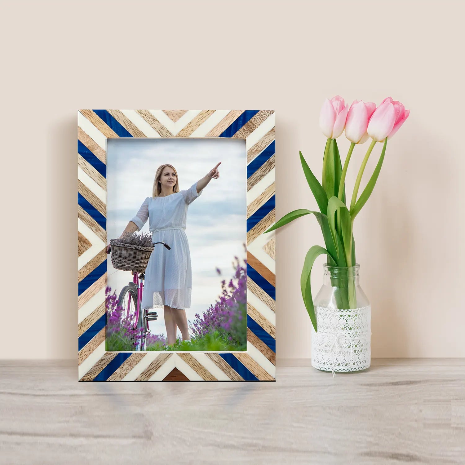 Picture Frames Hypno Dream Collection Wooden & Resin Inlay Frame in 3 Sizes