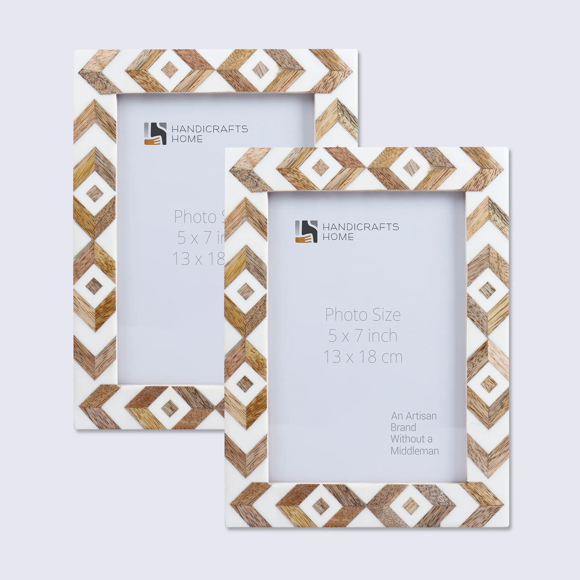 Picture Frames Marquet Array Pattern Resin Inlay Collection in 3 Sizes, Pack of 2