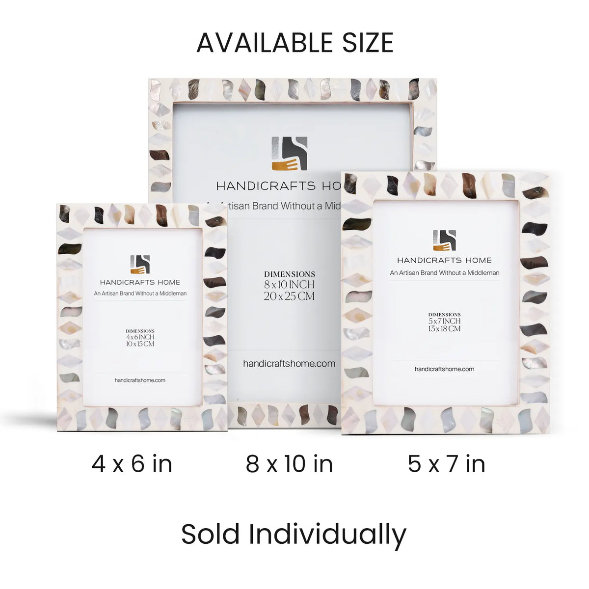 Pearlescent Fossil Picture Frames | Seashell | 4x6 5x7 8x10