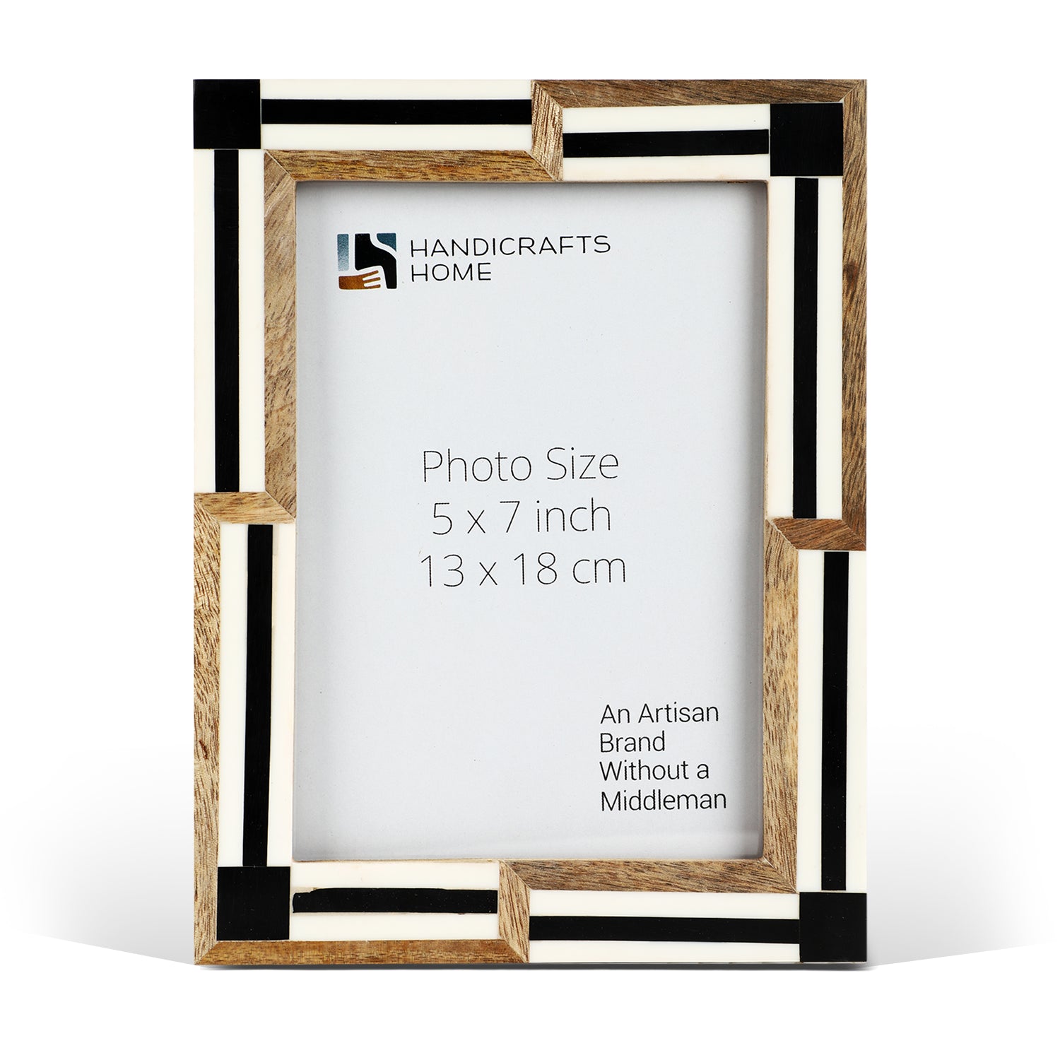 Picture Frames Silhouette Sequenced Collection Resin Inlay Wood Brown White 4x6 5x7"