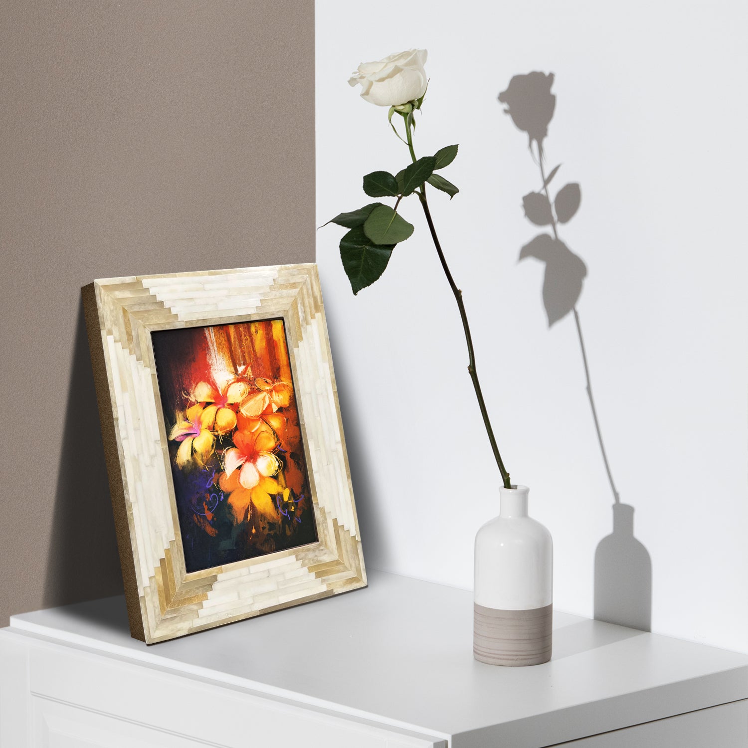 Picture Frames Apache Harvest Pattern Bone Inlay Collection in 3 Sizes