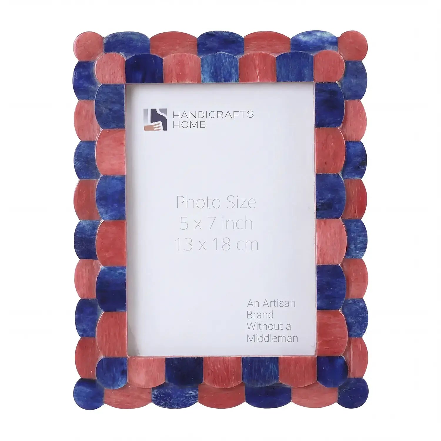 Pre-Order Picture Frame Scalloped Pattern Bone Inlay Collection, Red-Blue, 2 Sizes