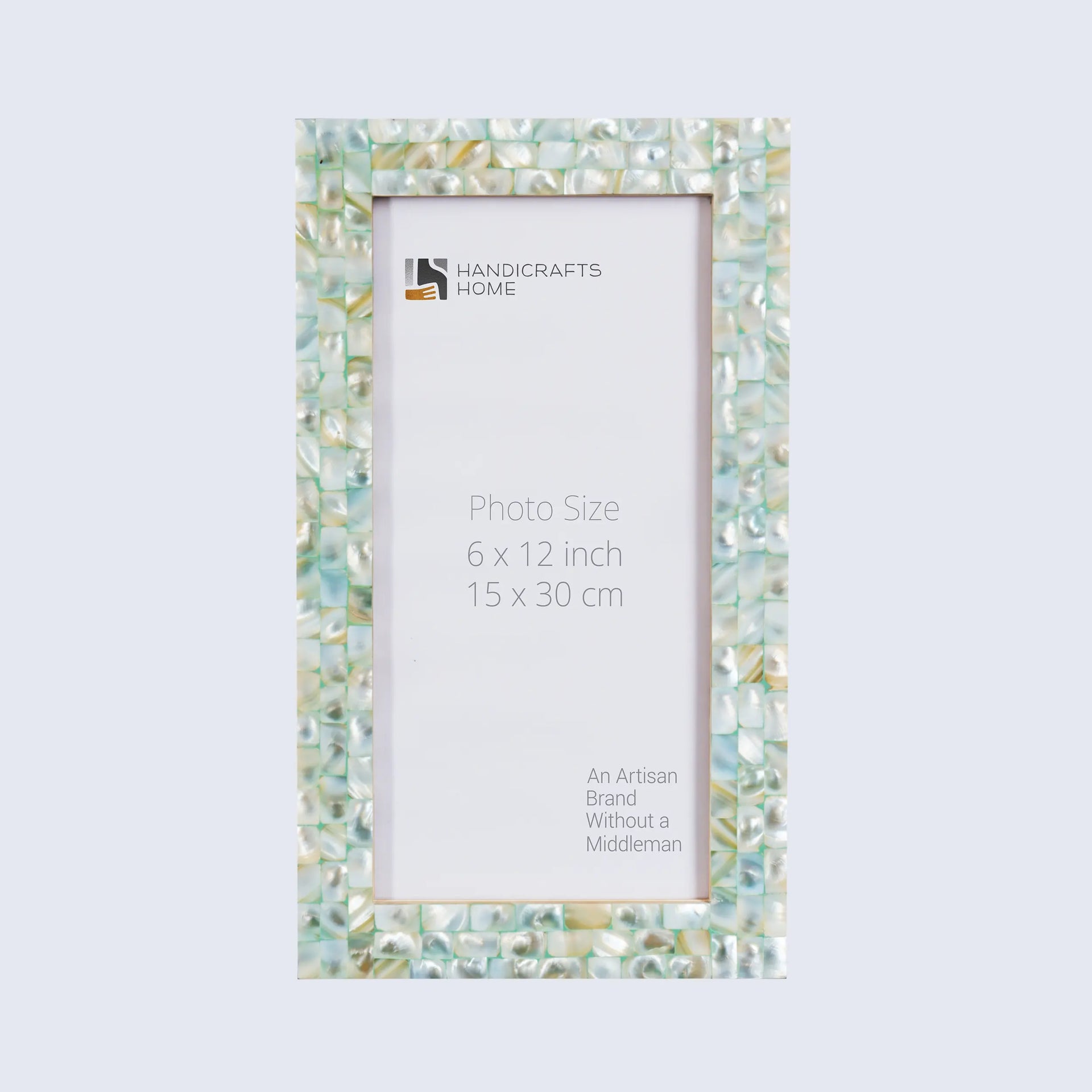 Mother Of Pearl Pattern Picture Photo Frame Handmade Wall Hanging Decor White