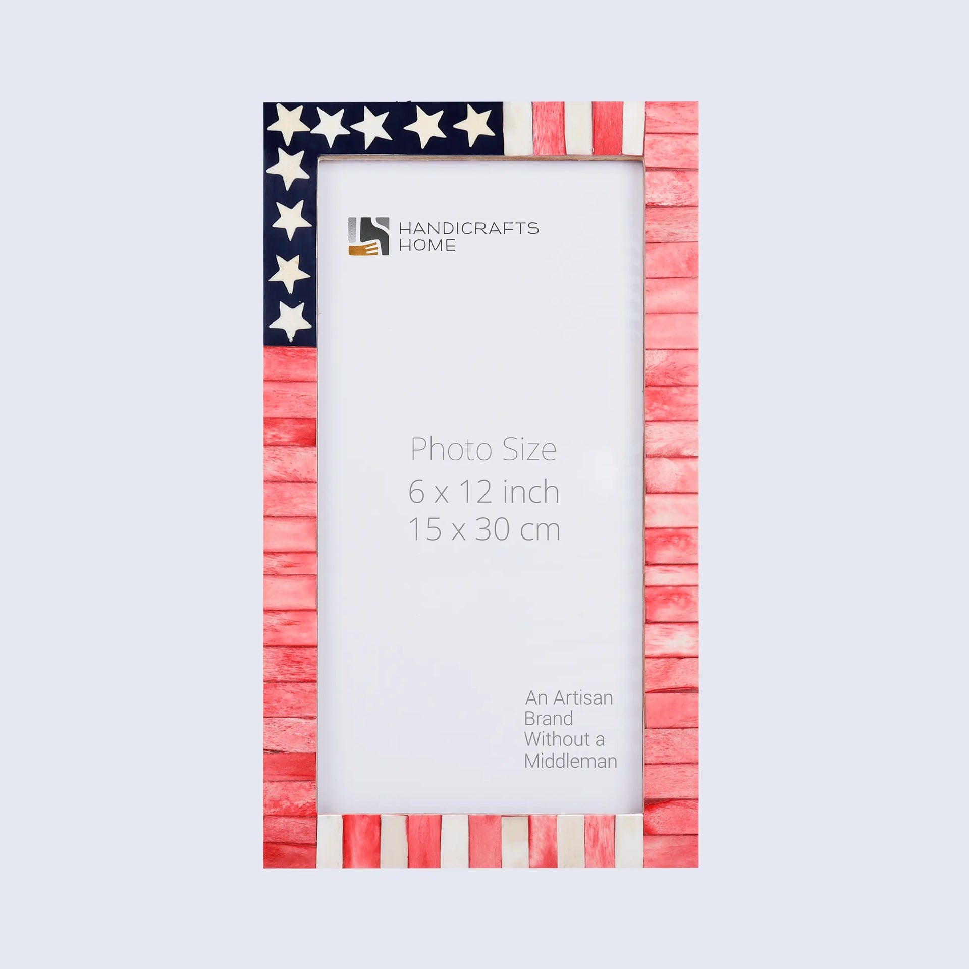 Picture Frame Usa American Flag Pattern Bone & Resin Inlay Collection - 3 Sizes