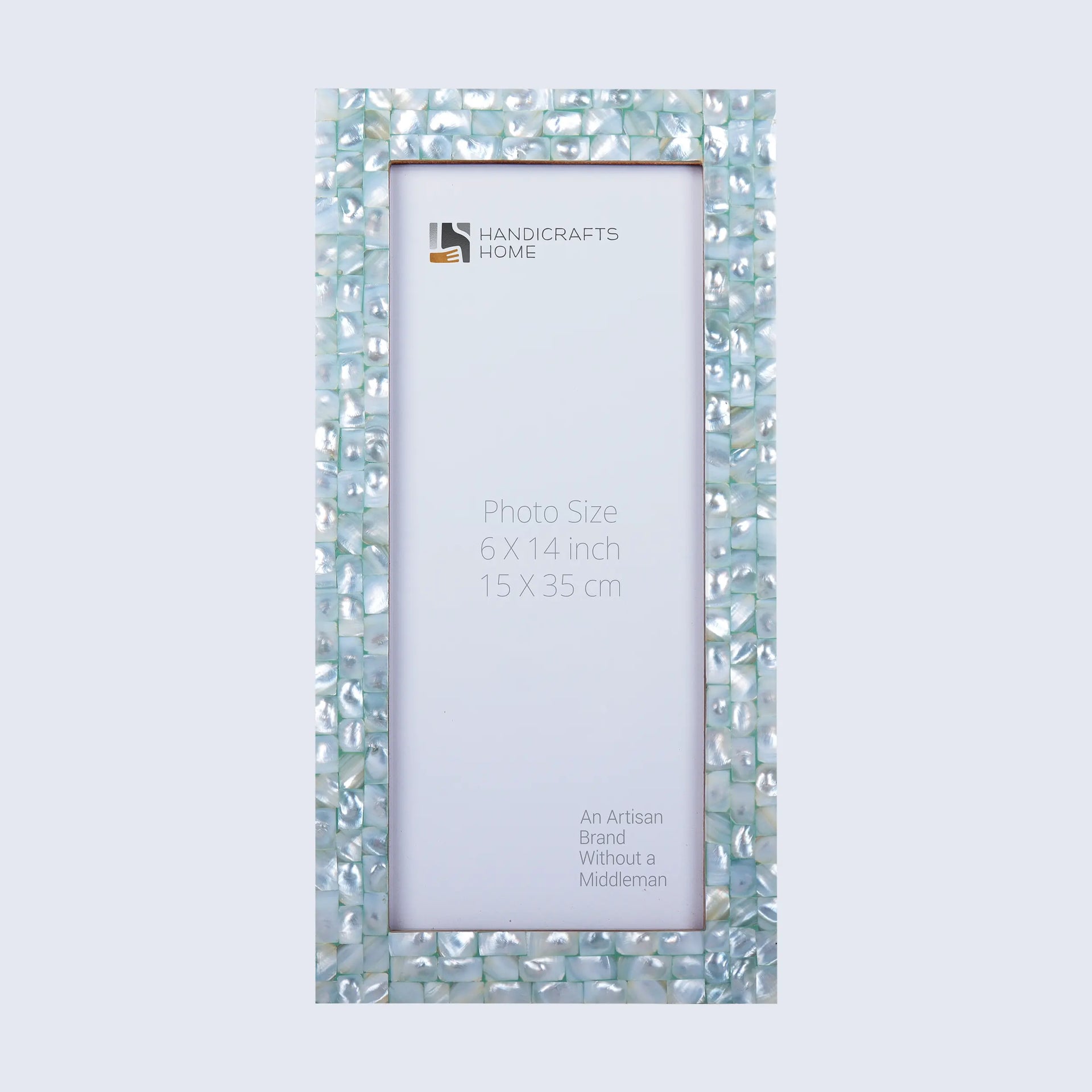 Mother Of Pearl Pattern Picture Photo Frame Handmade Wall Hanging Decor White