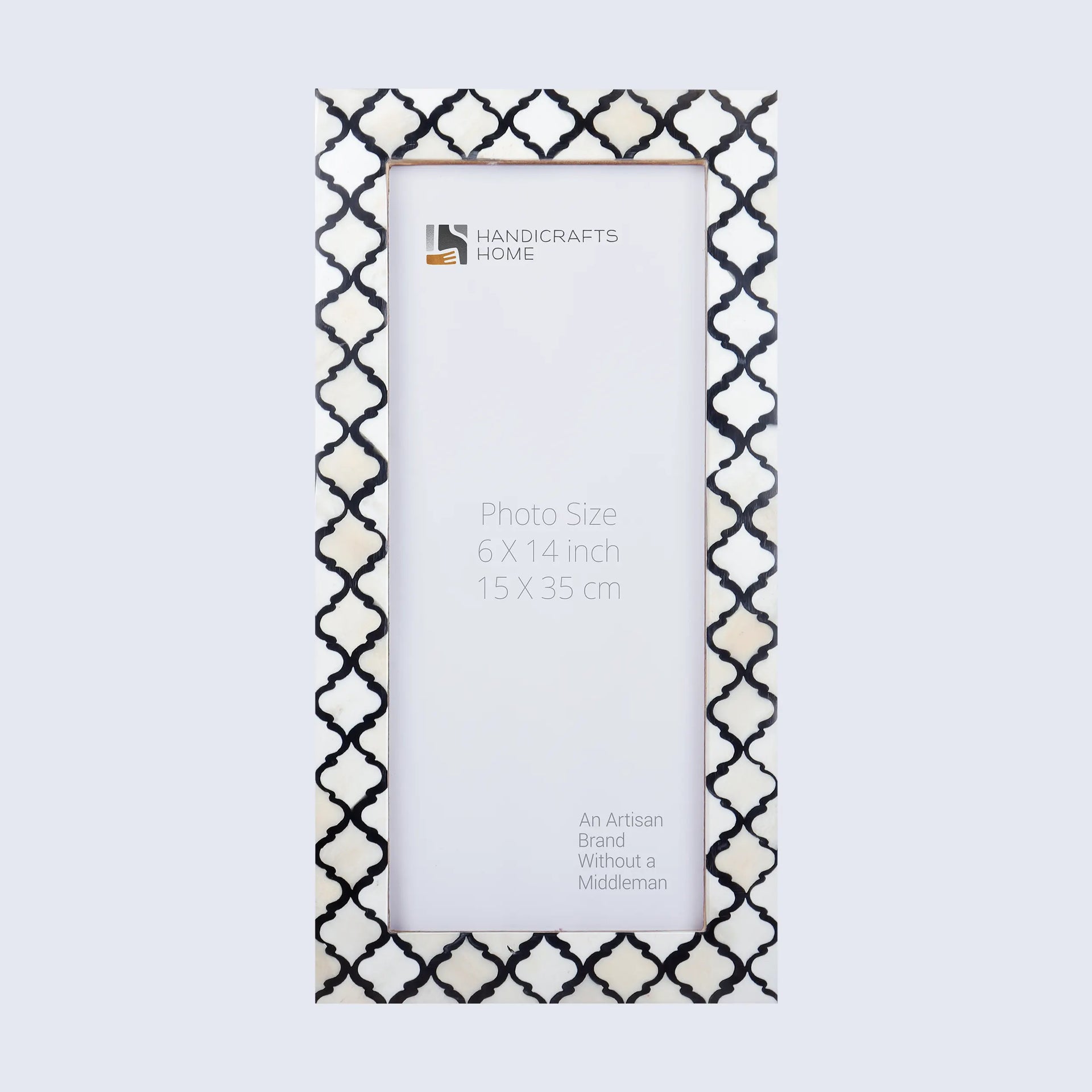 Moroccan Pattern Picture Photo Frame Handmade Wall Hanging Decor Black - 5 Sizes Available