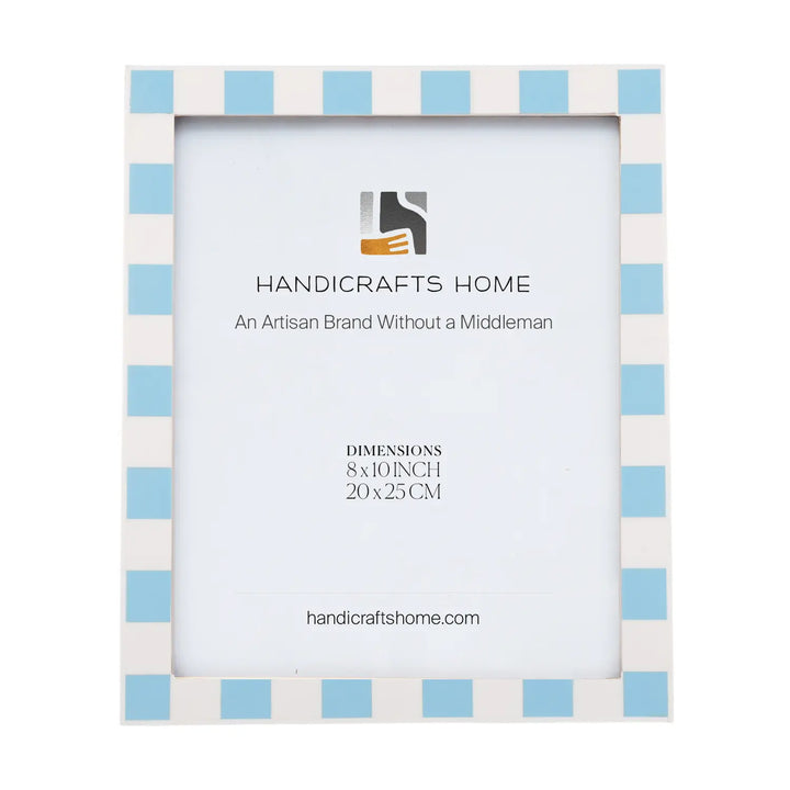 Handmade Baby Picture Frame 4x4 Checkered Art Inspired Resin Inlay Collection, for tabletop or wall display
