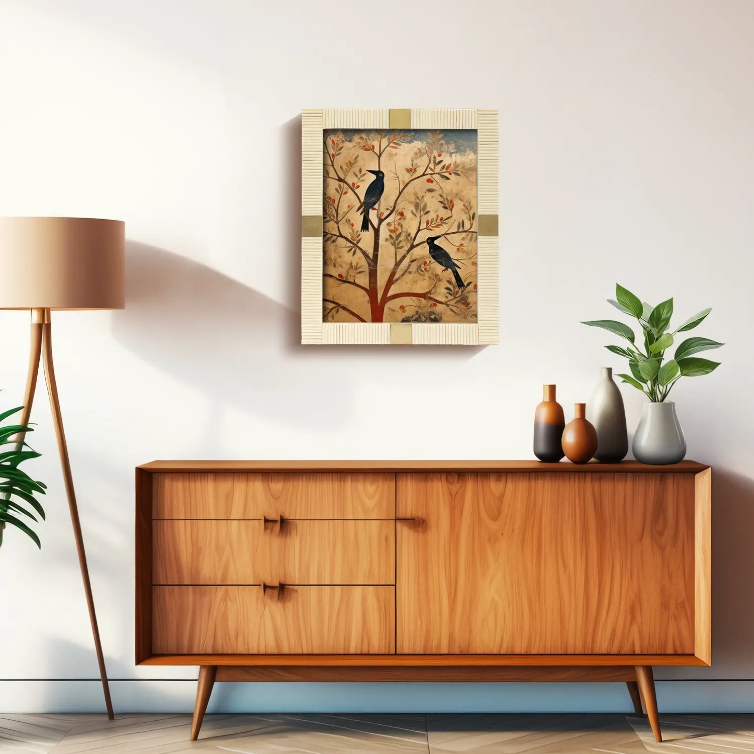 Resin Inlay Deco White Picture Frame For Desk & Wall-3 Sizes